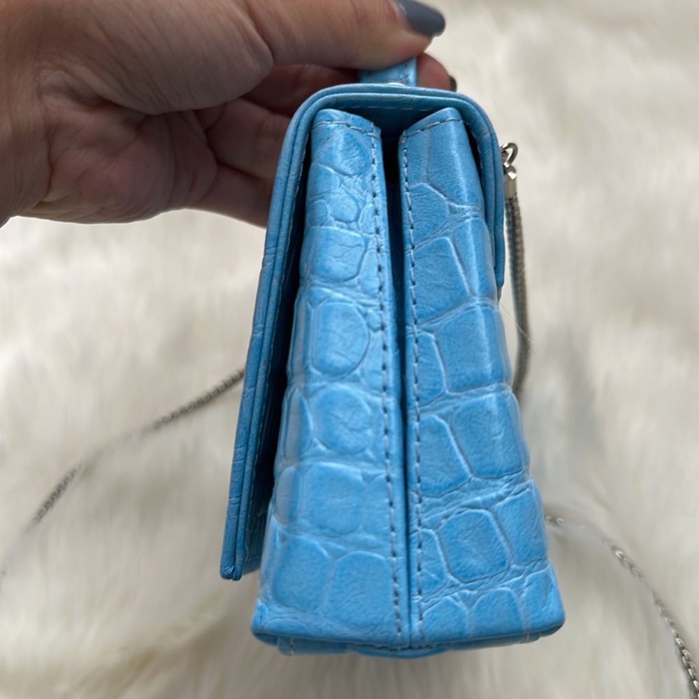 Blue Croc-Embossed Mini Bag - Picture 9 of 11